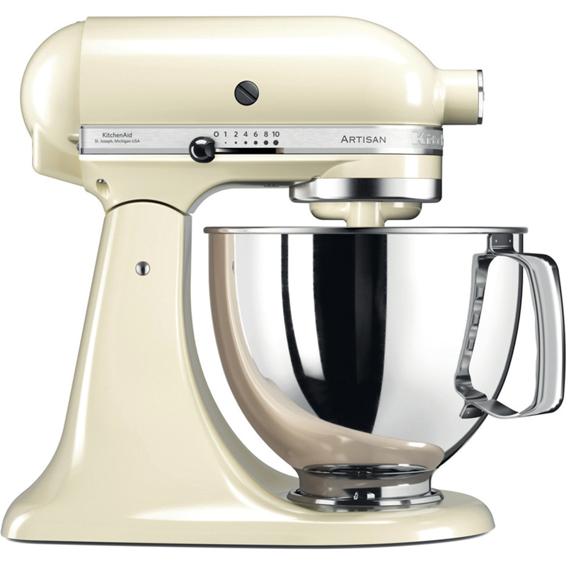 Планетарный миксер KitchenAid Artisan 5KSM125EAC, 4,8 л, 300 Вт, откидной блок, кремовый, фото 2