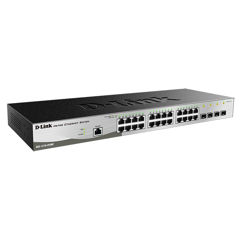 Коммутатор D-Link DGS-1210-28 Metro Ethernet управляемый L2, 24 порта 1 Гбит/с, 4 SFP, фото 3