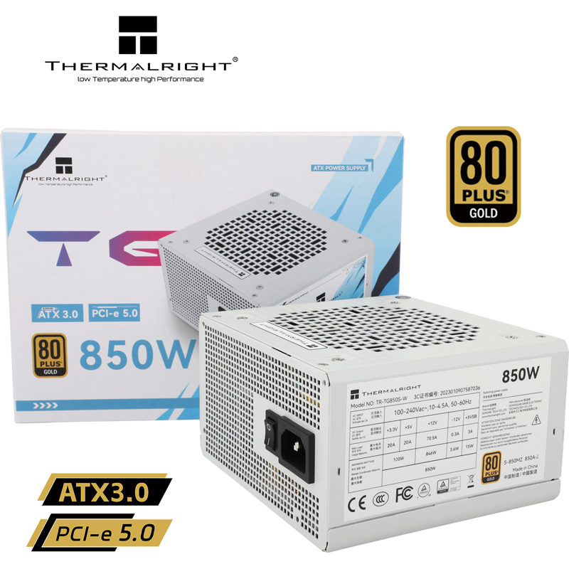 Блок питания Thermalright TR-TG850S-W, 850 Вт, 80 PLUS Gold, ATX, активный PFC, вентилятор 120x120 мм, фото 5
