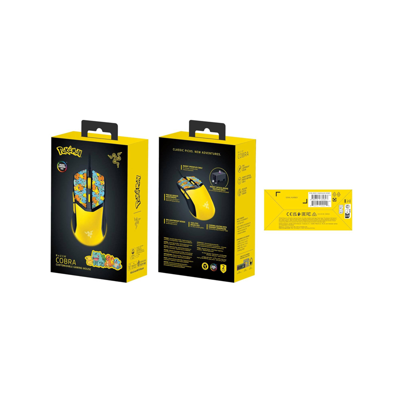 Мышь Razer Cobra - Pokemon Kanto Starters, проводное подключение, USB-A, 8500 dpi, жёлтый, фото 7