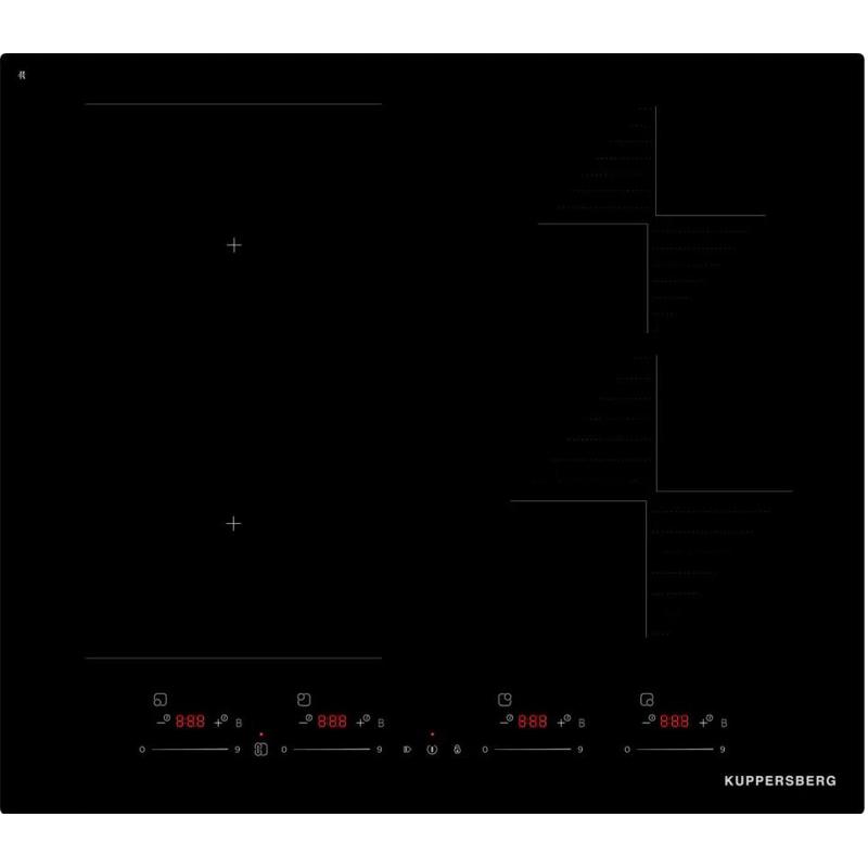 Варочная панель Kuppersberg ICI 616, индукционная, 60 см, 4 конфорки, Bridge zone, бустер, чёрная, фото 2