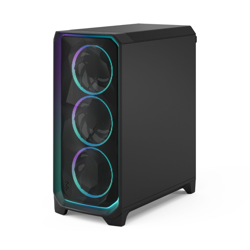 Корпус ПК без блока Case Fractal Design Meshify 3 Ambience Pro RGB TG Light Tint, Full-Tower, 3x140mm ARGB, 2xUSB-A 3.2 + 1xUSB 3.2 Type-C, E-ATX, ATX, mATX, mITX, Black, фото 4
