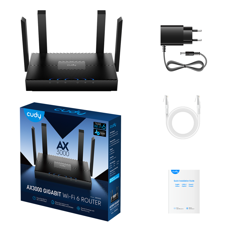 Wi-Fi роутер Cudy AX3000 Gigabit Dual Band Wi-Fi 6 Mesh Router, 3 порта LAN, фото 5