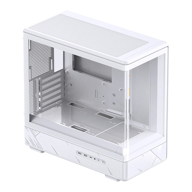 Корпус для ПК Jonsbo D200, Mini Tower, белый, под mATX, Mini-ITX, материал закалённое стекло, сталь, фото 2