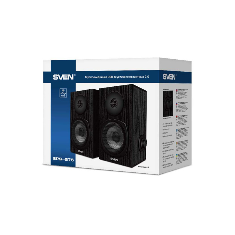 Колонки Sven SPS-575 SV-016166, акустическая система 2.0, 2×3 Вт, питание от USB, чёрные, фото 4