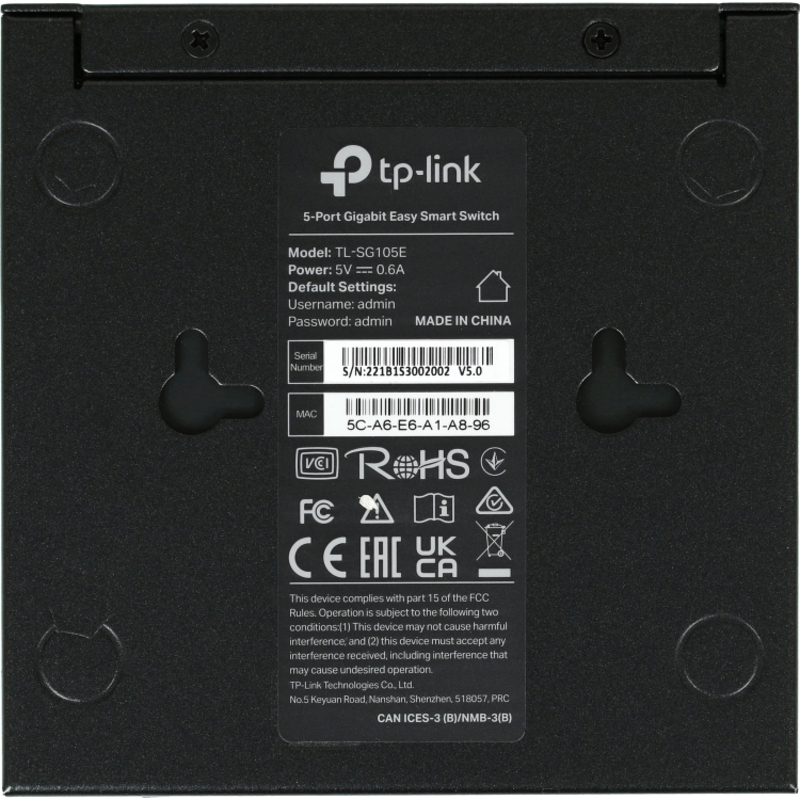 Коммутатор TP-Link TL-SG105E серии Easy Smart настольный, 5 портов 1 Гбит/с RJ-45, для дома и офиса, фото 5