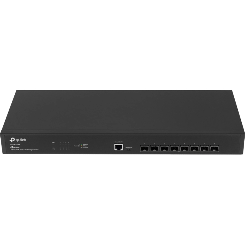 Коммутатор TP-Link SX3008F управляемый, 8 слотов SFP+ 10 Гбит/с, матрица 160 Гбит/с, фото 2