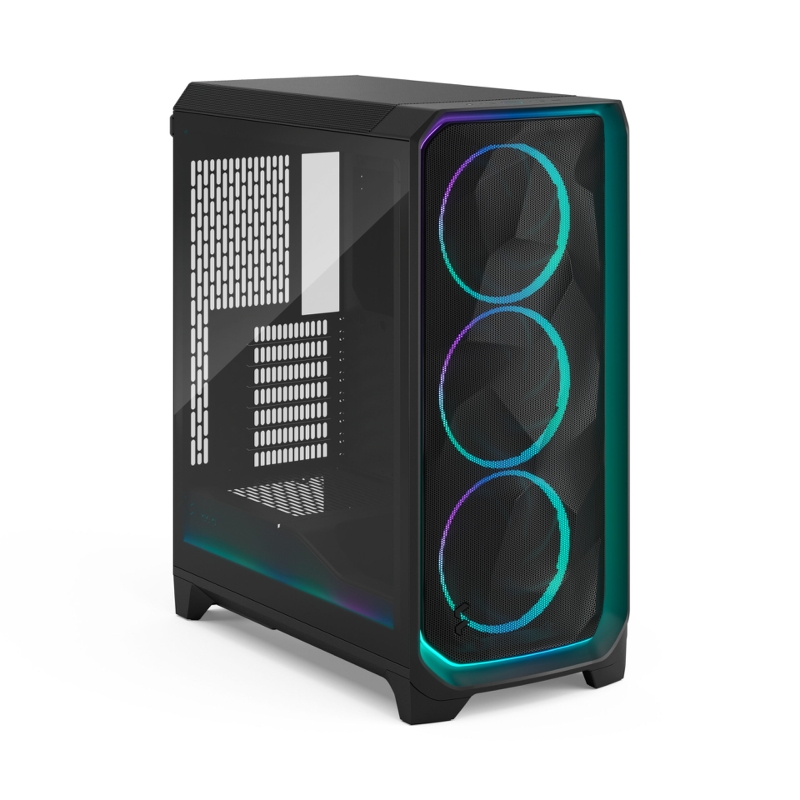Корпус ПК без блока Case Fractal Design Meshify 3 Ambience Pro RGB TG Light Tint, Full-Tower, 3x140mm ARGB, 2xUSB-A 3.2 + 1xUSB 3.2 Type-C, E-ATX, ATX, mATX, mITX, Black, фото 3