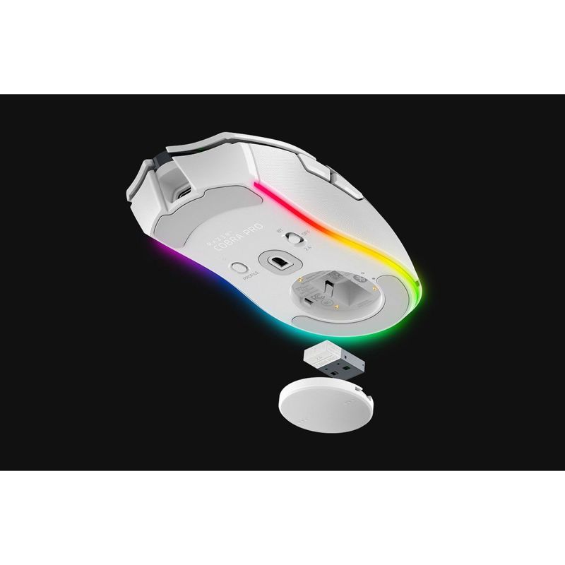 Мышь Razer Cobra Pro, USB-C, Bluetooth, радиоканал, 30000 dpi, белый, подсветка, фото 7