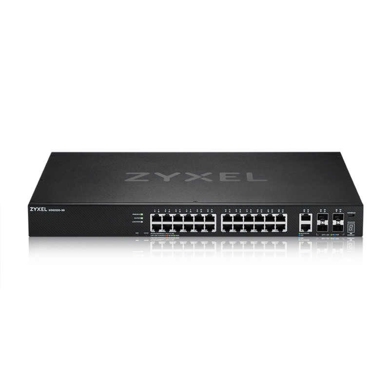 Коммутатор Zyxel XGS2220-30 L3 Access switch , rack 19", 24xRJ-45: 1G, 2xRJ-45: 1/2.5/5/10G, 4xSFP+, standalone/cloud management (ZYXEL XGS2220-30-EU0101F), фото 3