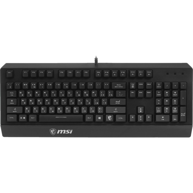 Клавиатура MSI VIGOR GK20 RU, проводное подключение, USB-A, мембранные, чёрный, подсветка, фото 10