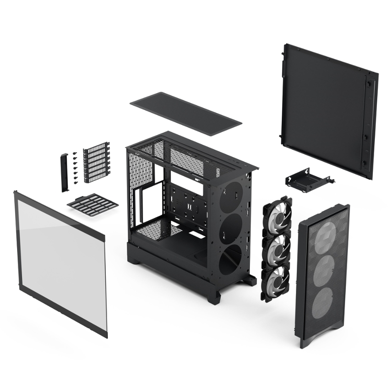 Корпус ПК без блока Case Fractal Design Pop 2 Air TG RGB, Midi-Tower, 3x120mm, 1xUSB-C + 1xUSB-A 3.2 ATX, mATX, mITX Black, фото 14