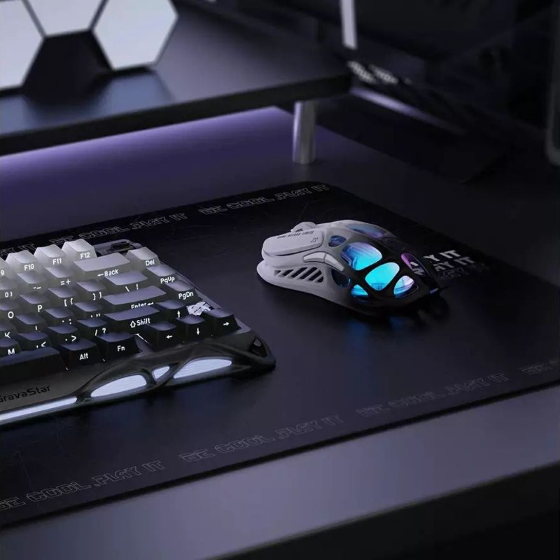 Мышь Gravastar Mercury M1 Pro Gradient, беспроводное подключение, белый, фото 9