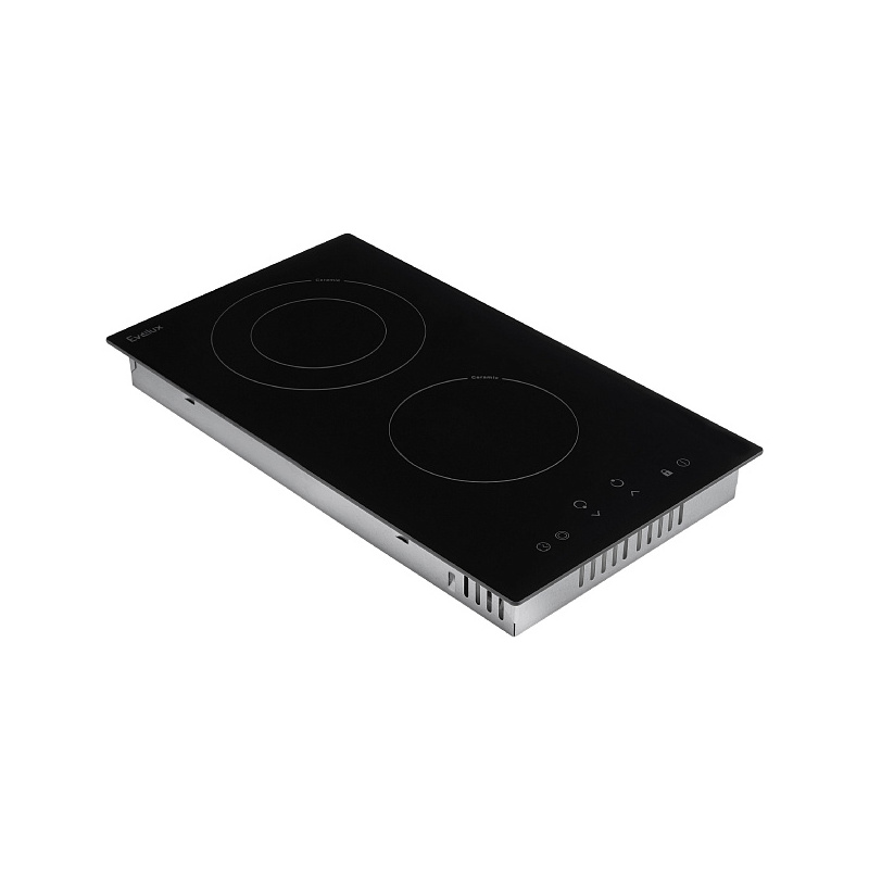 Варочная панель Evelux HEV 321 B, электрическая, 30 см, 2 конфорки Hi-Light, сенсорная, чёрное стекло, фото 5