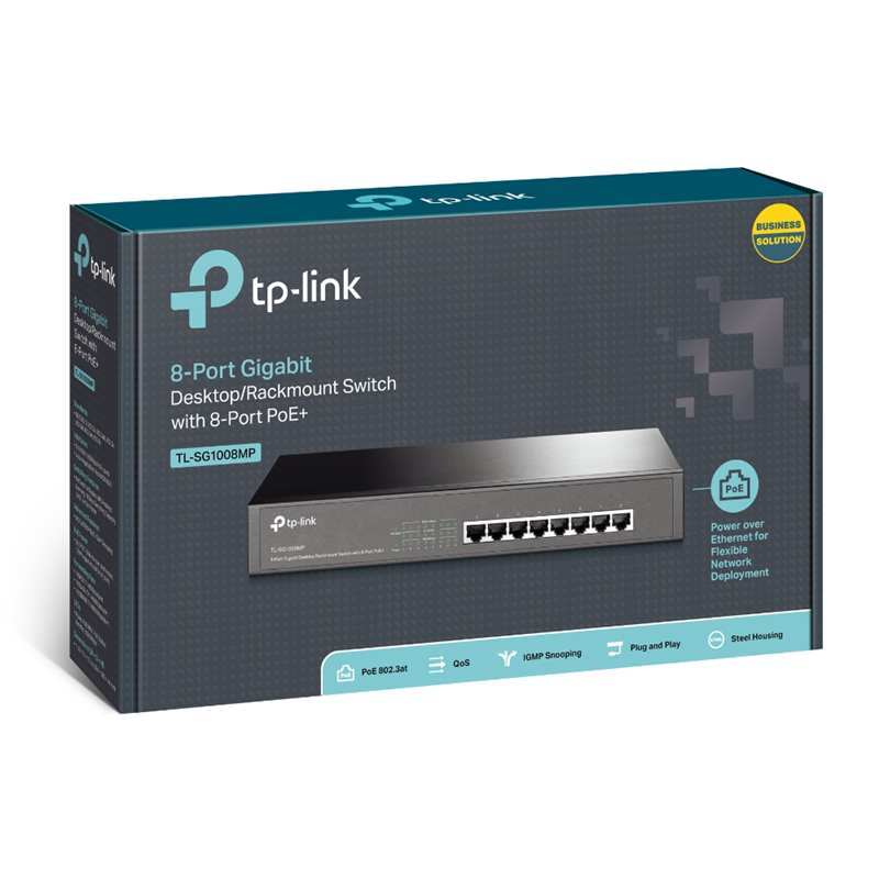 Коммутатор TP-Link TL-SG1008MP неуправляемый, 8 портов 1 Гбит/с PoE+, бюджет 126 Вт, фото 4