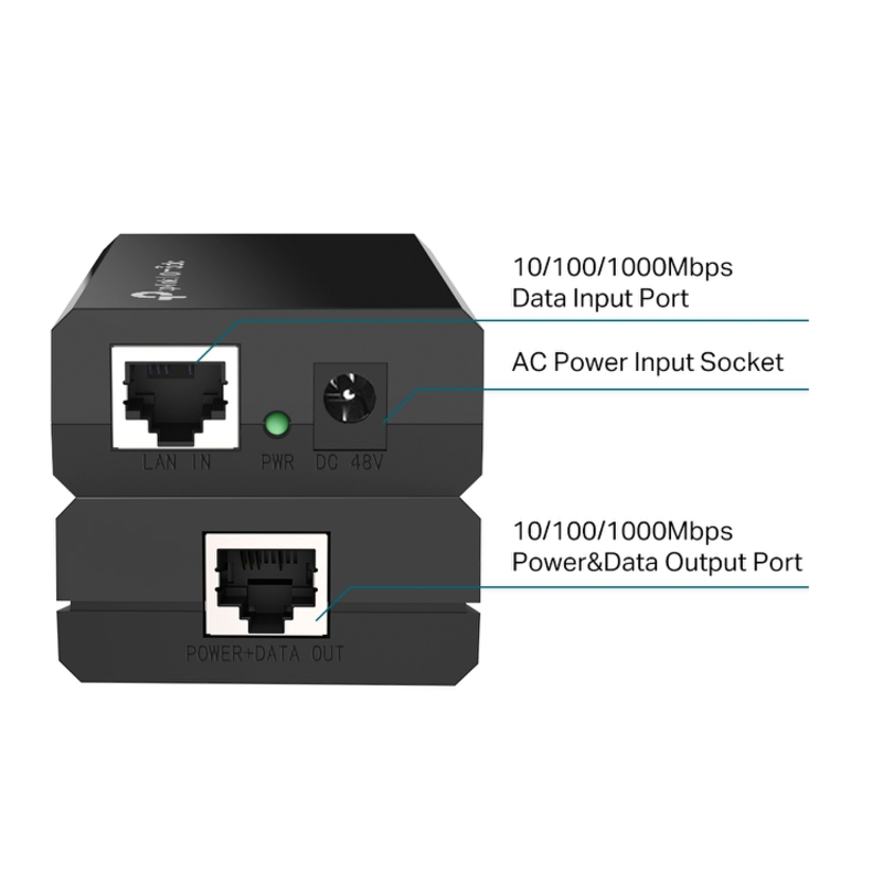 Инжектор PoE TP-Link PoE150S, 802.3af, фото 3