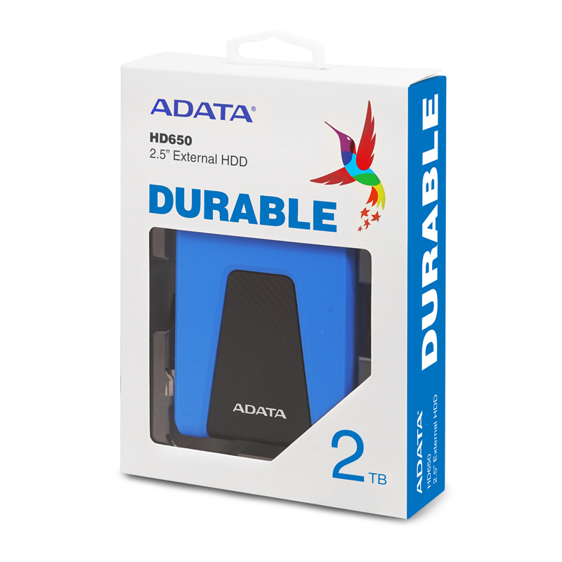 Внешний жёсткий диск 2TB ADATA HD650 (Blue), Silicone, USB 3.2 Gen1, 121x81x21mm, 201g (ADATA AHD650-2TU31-CBL), фото 5