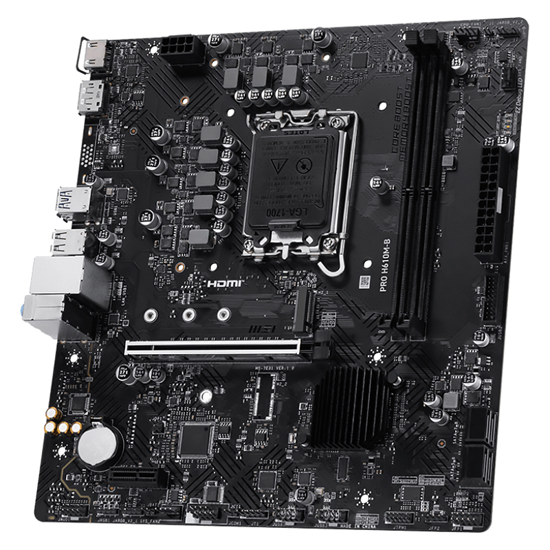 Материнская плата MSI PRO H610M-B, LGA1700, Intel H610, mATX, DDR5, фото 2