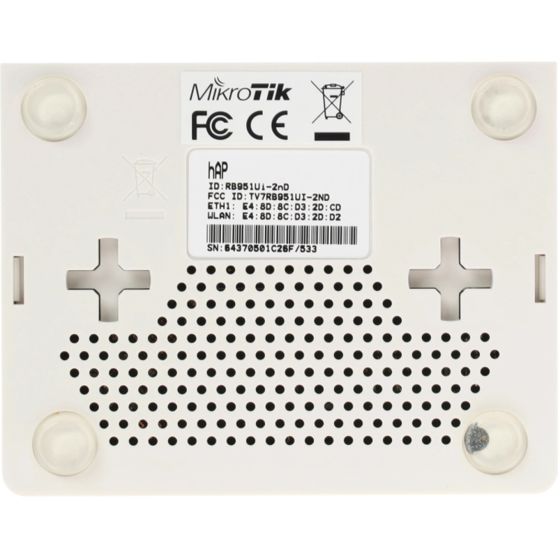 Wi-Fi роутер MikroTik hAP RB951Ui-2nD, 2,4 ГГц, 5 портов 100 Мбит/с, пассивный PoE, USB 2.0, фото 6