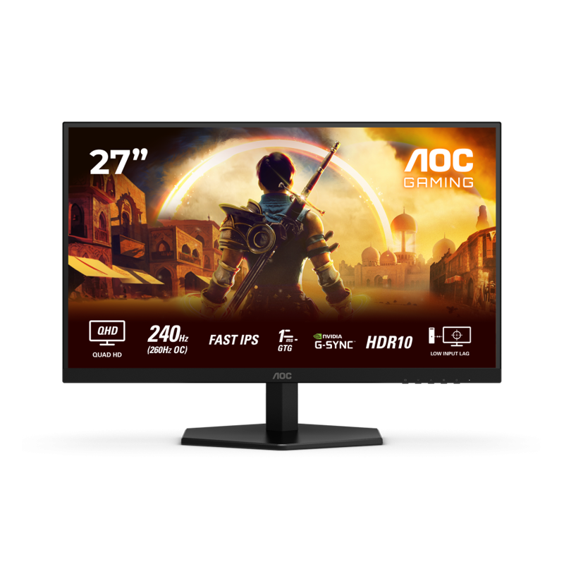 Монитор AOC Q27G42ZE, 27 дюймов, 2560x1440, 240 Гц, IPS, чёрный, формат 16:9, фото 5