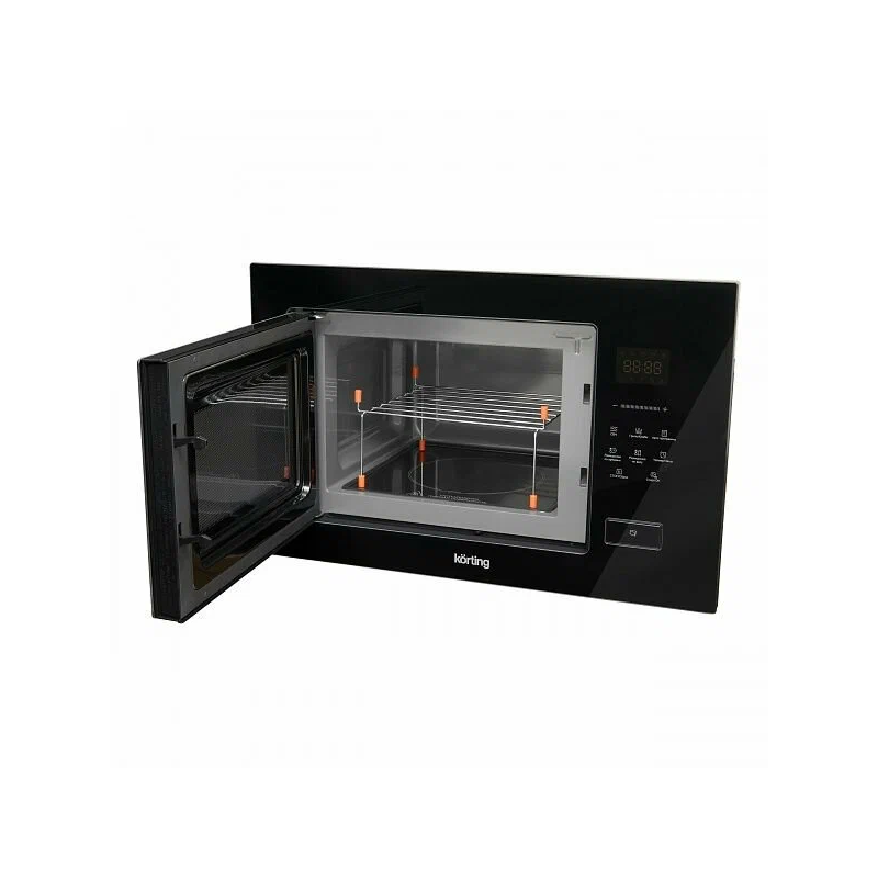 Встраиваемая микроволновая печь Korting KMI 827 GN, 26 л, 900 Вт, кварцевый гриль, чёрное стекло, фото 3