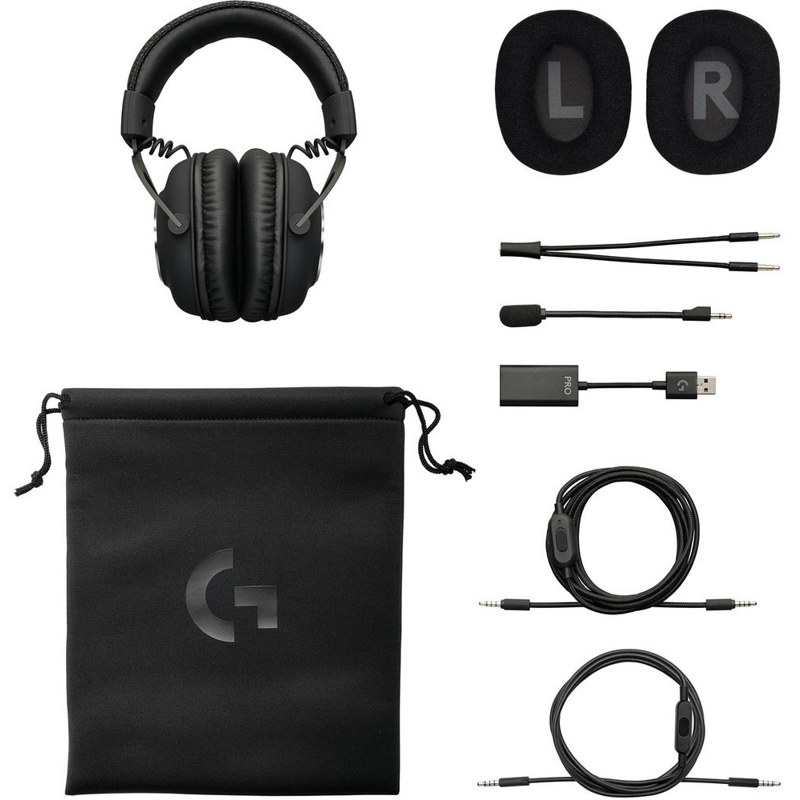Гарнитура Logitech G PRO X, проводное подключение, Mini-jack, USB Type-C, полноразмерные, чёрный, фото 5