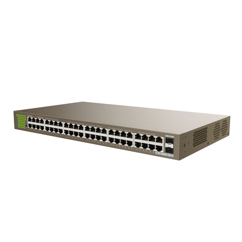 Коммутатор Tenda TEG1050F неуправляемый, 48 портов 1 Гбит/с, 2 SFP, для стойки или стола, фото 2
