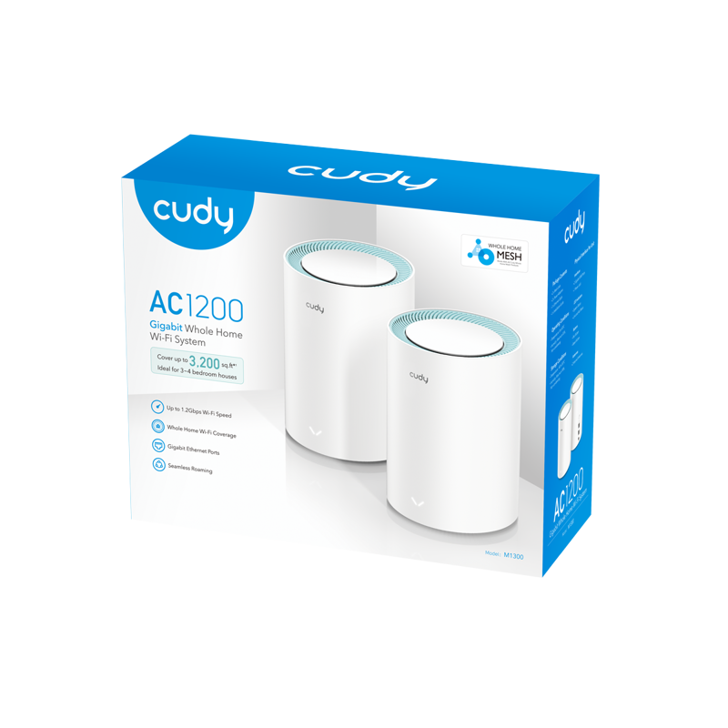 Mesh-система Wi-Fi Cudy AC1200 Wi-Fi Gigabit Mesh Solution 2-Pack, 2 модуля, 4 антенны, фото 4