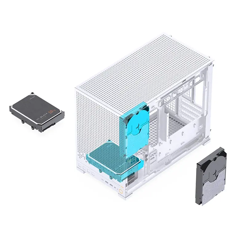 Корпус для ПК Jonsbo D32 PRO, Mini Tower, белый, под mATX, Mini-ITX, материал пластик, сталь, стекло, фото 20