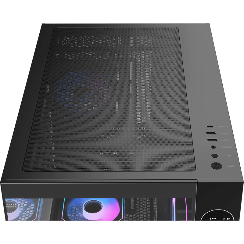 Корпус для ПК Ocypus Iota C70 BK ARGB, Midi Tower, чёрный, под ATX, mATX, mITX, подсветка ARGB, фото 7