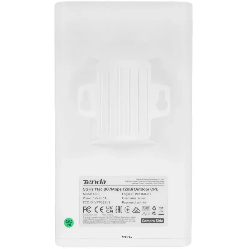 Точка доступа Tenda OS3 (2-pack) Наружная точка доступа (комплект 2 шт), 5 ГГц, до 867 Мбит/с, внешняя антенна 1x12dBi, IP65, PoE (Tenda OS3(2-pack)), фото 7