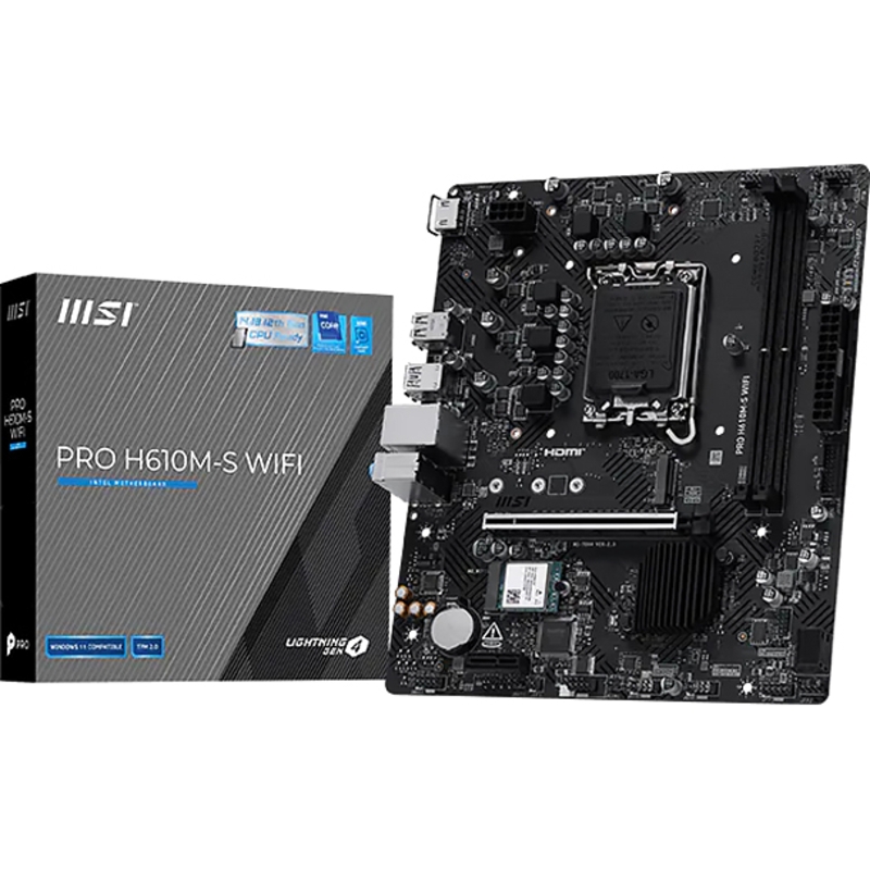 Материнская плата MSI PRO H610M-S WIFI, LGA1700, Intel H610, Micro-ATX, DDR5, фото 5