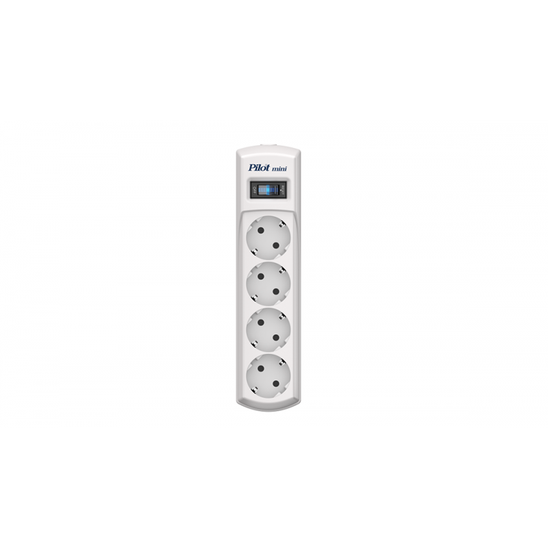 Сетевой фильтр Pilot Mini 4 розетки (евро с заземлением), 10А/2.2кВа, автомат, 10 м Surge protector Pilot Mini 4 euro outlets, 10A 2.2kVt, automatic circuit-breaker, 10 m (ZIS Pilot Mini 10M), фото 3
