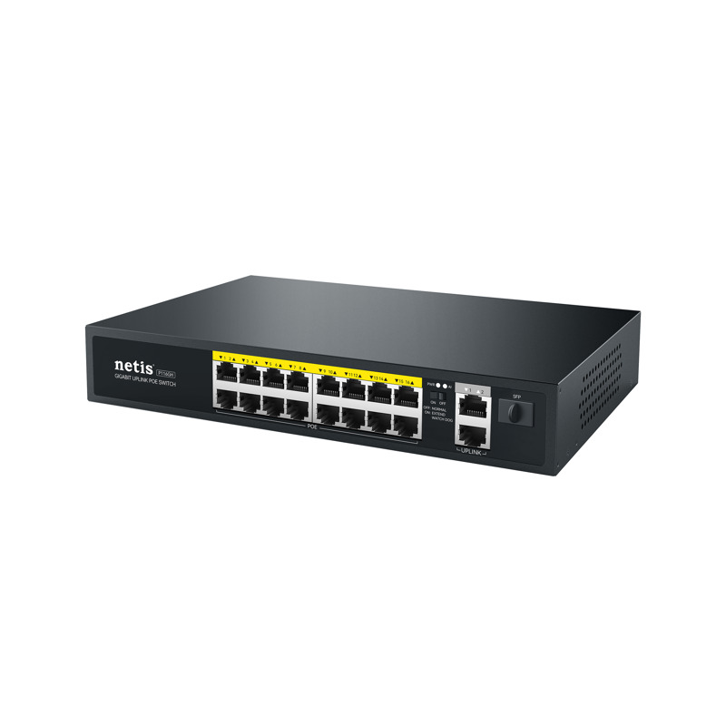Коммутатор Netis P116GH (L2) 16x100Мбит/с 2x1Гбит/с 1SFP 16PoE 16PoE+ 240W неуправляемый (Netis P116GH), фото 2