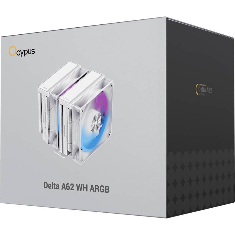 Кулер для процессора Ocypus Delta A62 WH ARGB, AM5, до 260 Вт, вентилятор 120 мм, шум 29 дБА, фото 8
