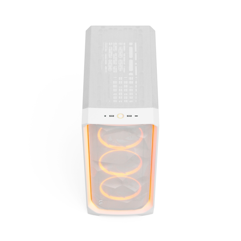 Корпус ПК без блока Case Fractal Design Meshify 3 Ambience Pro RGB TG Light Tint, Full-Tower, 3x140mm ARGB, 2xUSB-A 3.2 + 1xUSB 3.2 Type-C, E-ATX, ATX, mATX, mITX, White, фото 5