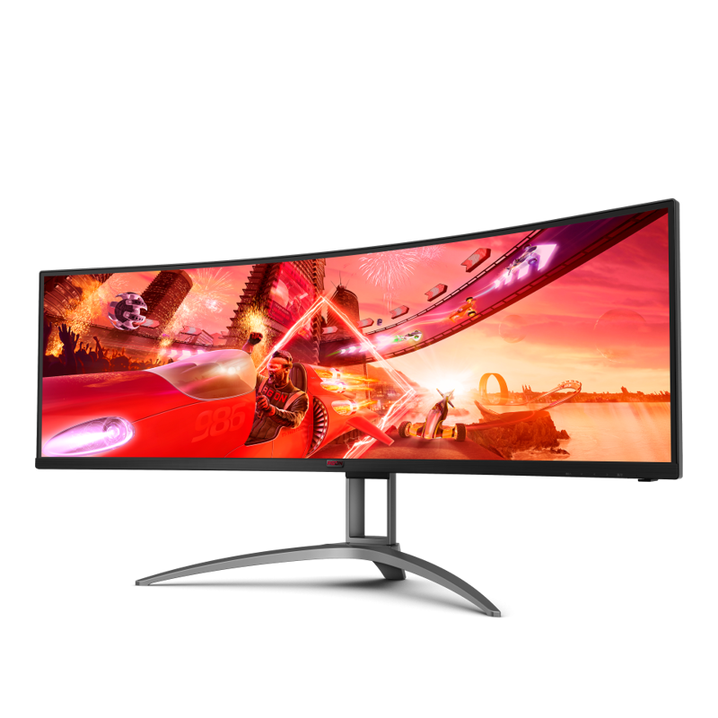 Монитор AOC AG493UCX2, 49 дюймов, 5120x1440, 165 Гц, VA, изогнутый, чёрный, фото 4