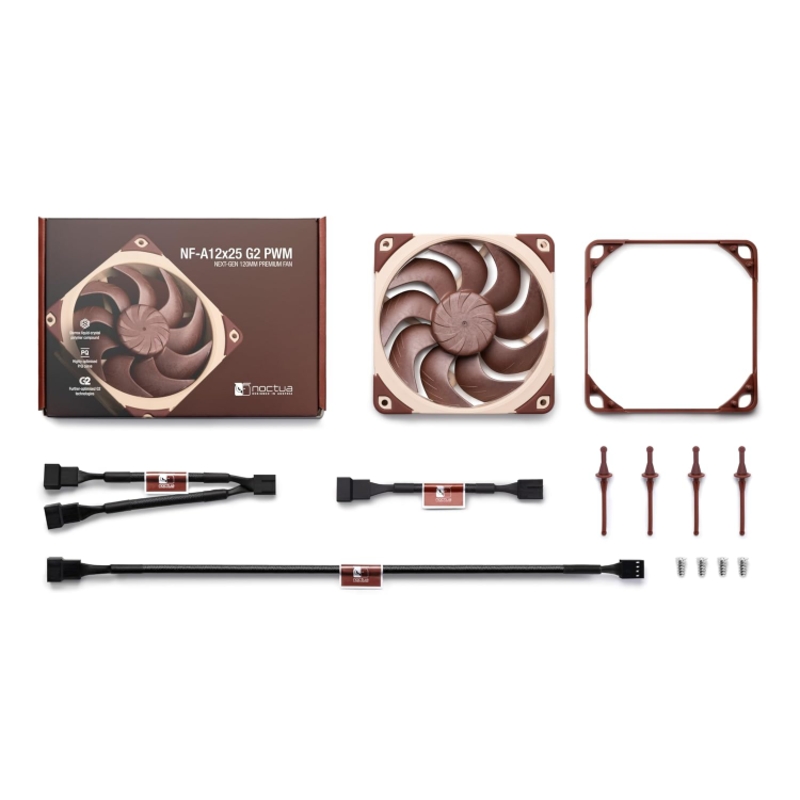 Корпусной вентилятор Noctua Cooler NF-A12x25 G2 PWM, вентилятор 120 мм, 1800 об/мин, бежевый, фото 4