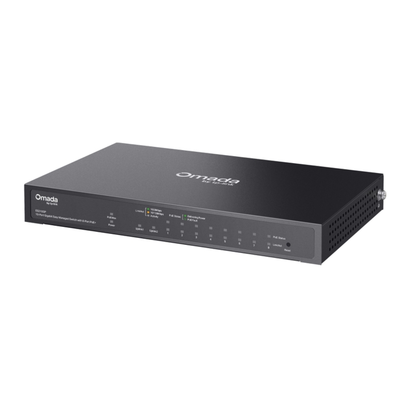 Коммутатор TP-Link Omada ES210GP с облегчённым управлением, 10 портов 1 Гбит/с, 8 портов PoE+, фото 3
