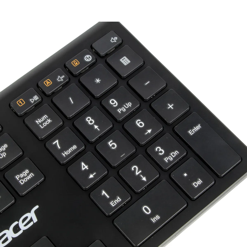 Клавиатура Acer OKR020 2.4G slim Multimedia, радиоканал, ножничные, чёрный, фото 4