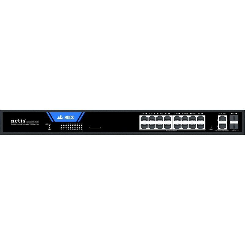 Коммутатор Netis ST220GPR-2G2S управляемый, 16 портов PoE 1 Гбит/с, 2 SFP, 225 Вт, фото 6