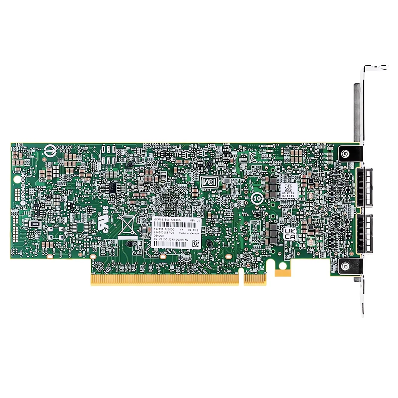 Сетевая карта Broadcom BCM957508-P2100G, 2 порта QSFP56 100 Гбит/с, PCIe 4.0 x16, iSCSI, фото 4