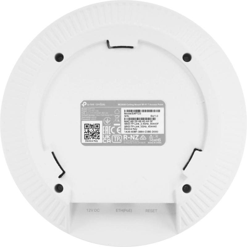 Потолочная точка доступа TP-Link Omada EAP723, Wi-Fi 7 BE3600, порт 2,5 Гбит/с, PoE 802.3at, фото 5