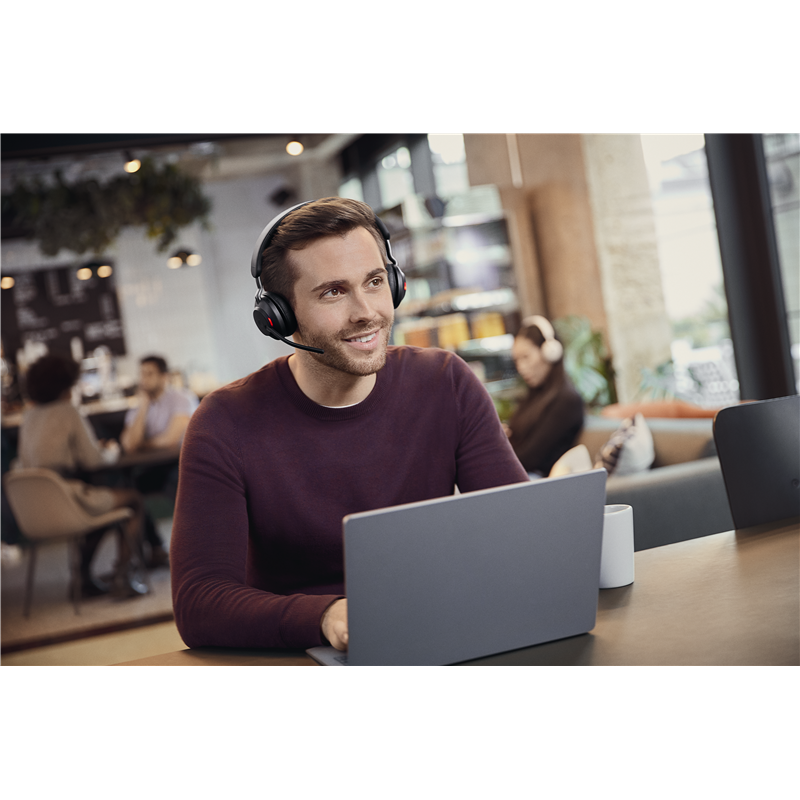 Гарнитура Jabra Evolve2 65 MS Stereo с зарядной подставкой, Bluetooth 5.0, адаптер Link 380c USB-C, фото 9