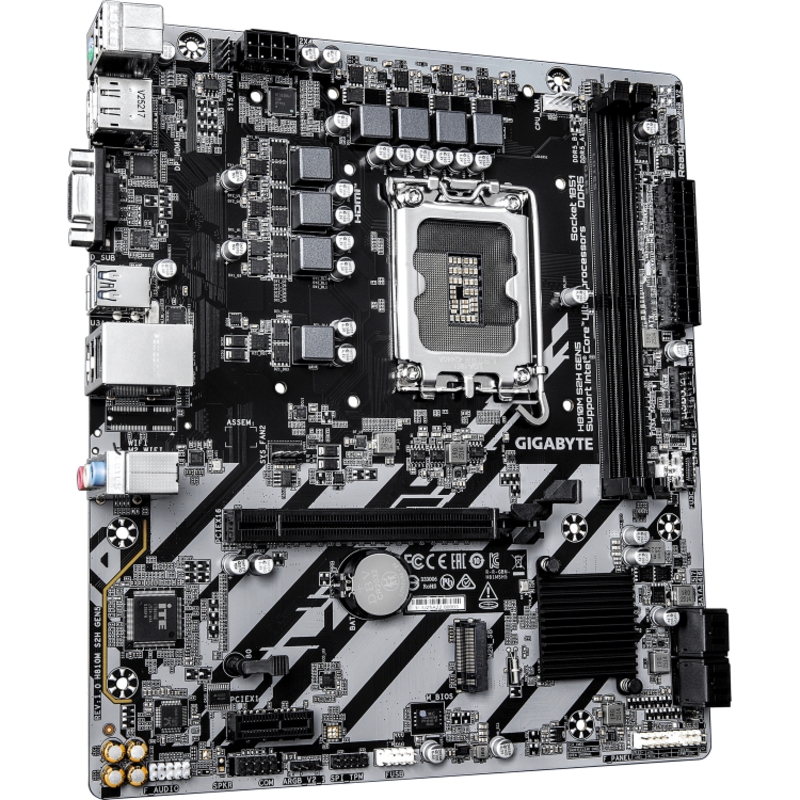 Материнская плата Gigabyte H810M S2H GEN5, LGA1851, Intel H810, mATX, DDR5, фото 2