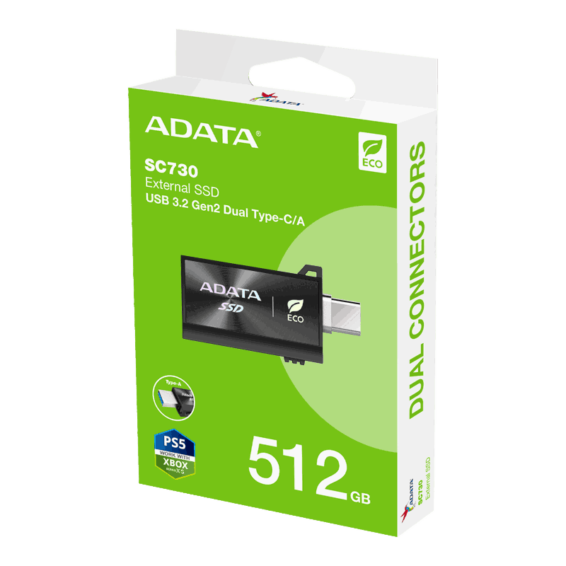 Внешний накопитель ADATA SC730, SSD 512 ГБ, USB 2.0 Type-A и др., чтение 600 МБ/с, фото 8