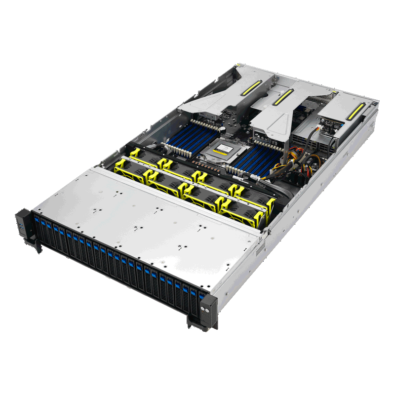 Серверная платформа ASUS RS521A-E12-RS24U, 2U, 1xSP5 (LGA 6096) 360W, 24x DDR5 6400, 24x 2.5'' (16 NVME+8 SAS/SATA) + 2x SATA rear (ASUS 90SF03X1-M000R0), фото 7