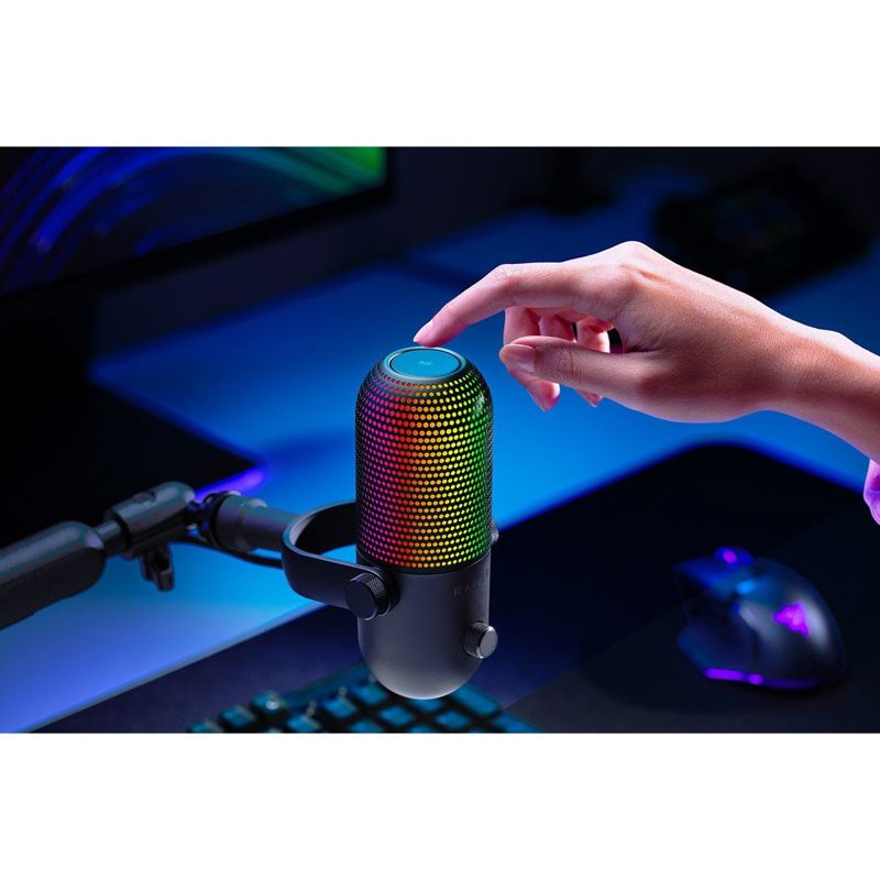 Микрофон Razer Seiren V3 Chroma, проводное подключение, USB Type-A, настольный, Black, фото 8