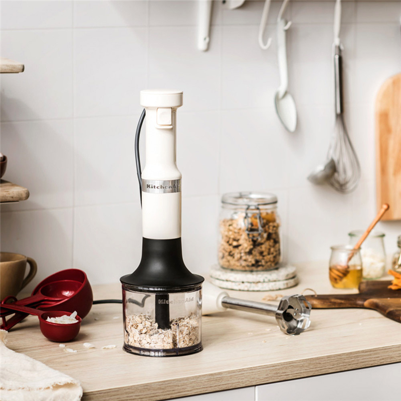 Погружной блендер KitchenAid 5KHBV83EAC, 180 Вт, венчик и измельчитель, стакан 1 л, кремовый, фото 7