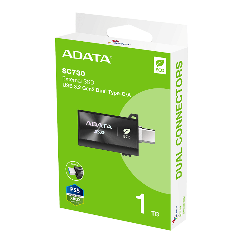 Внешний накопитель ADATA SC730, SSD 1 ТБ, USB 3.2 Gen 2 Type-A, чтение 600 МБ/с, фото 7